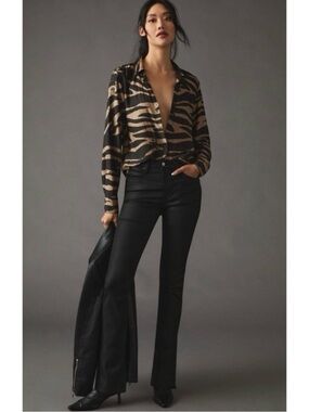 ANTHROPOLOGIE FIDELITY CALI IN MIDNIGHT VIXEN COATED JEAN NWT SIZE 26